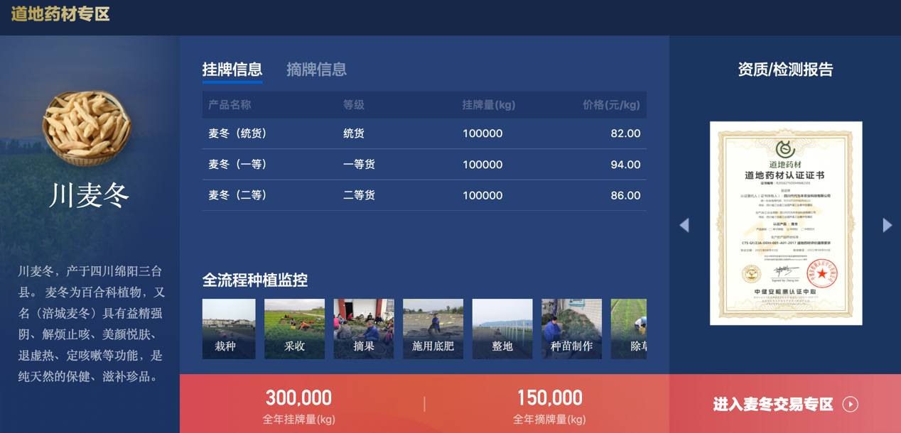 道地药材产地直供有保障，数字化平台全程质控做溯源